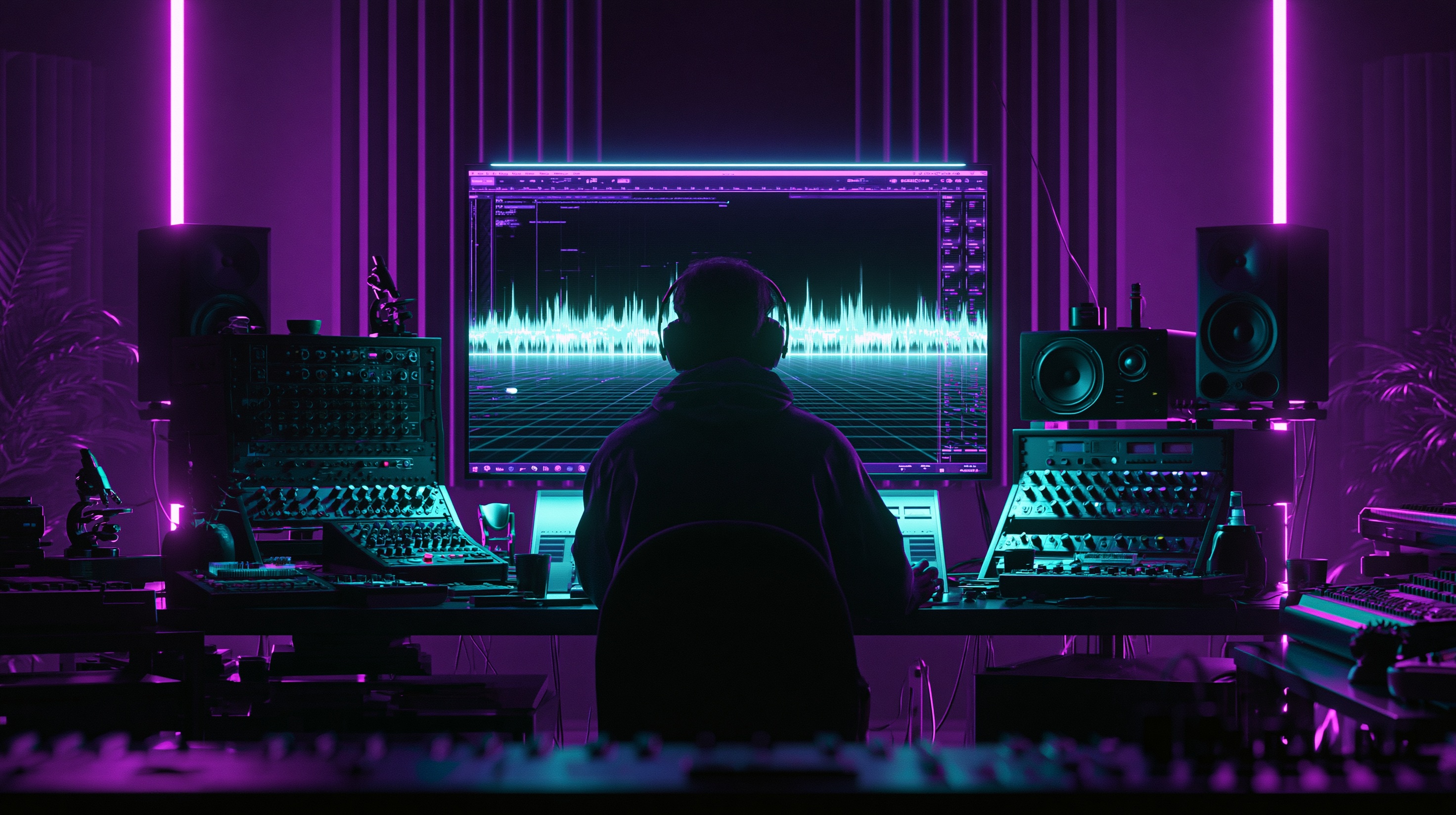 Музыкальная студия и звуковая волна MusicHub