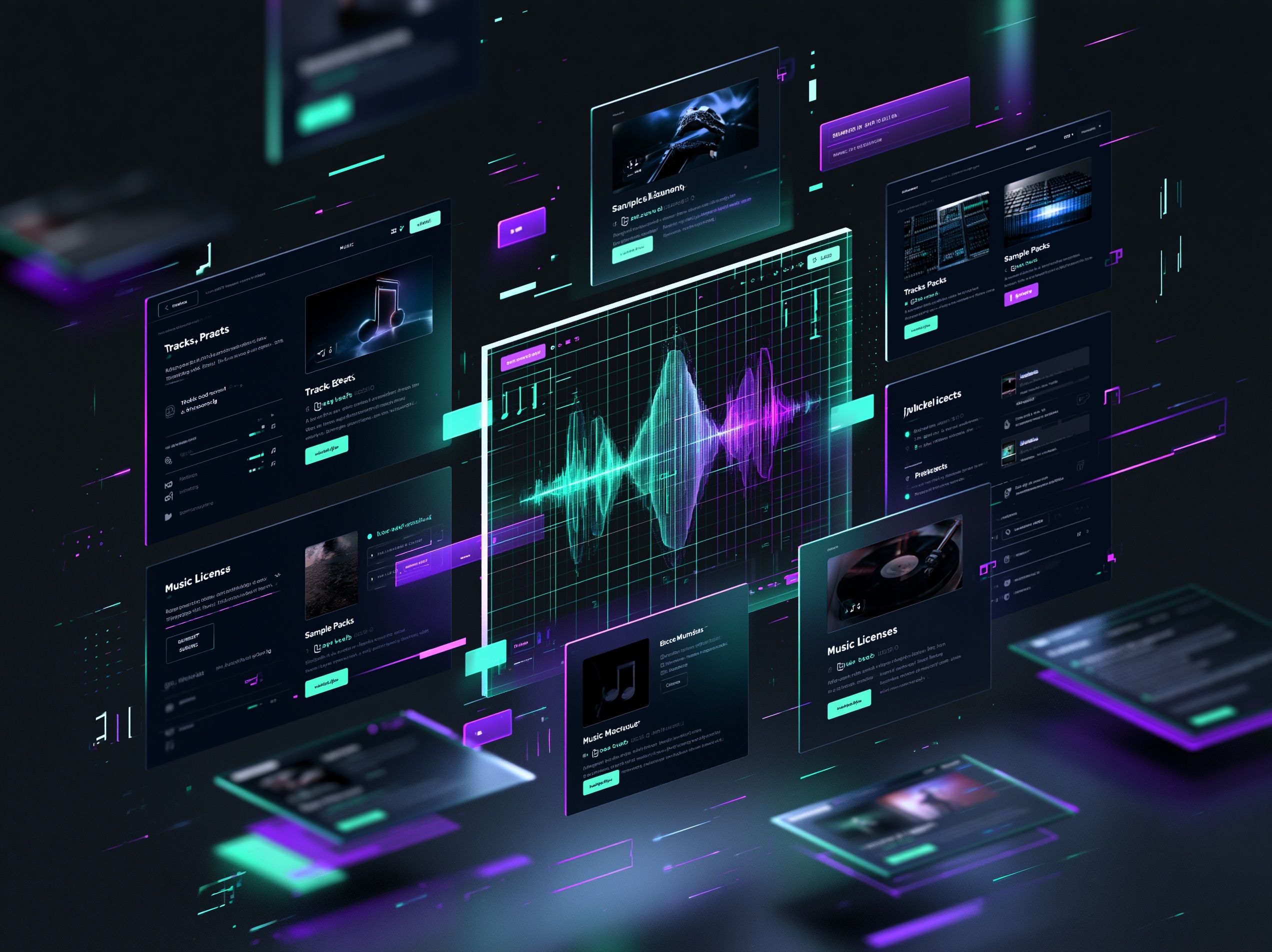 Иллюстрация музыкального маркетплейса MusicHub